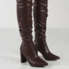 Mine Choc PU Knee High Boots