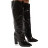 Slow Black Snake Wide Fit Knee High Block Heel Boots