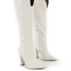 Slow White Snake Wide Fit Knee High Block Heel Boots