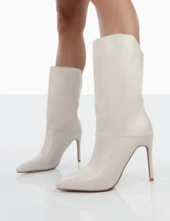 Lisel Ecru PU Pointed Toe Stiletto Heeled Ankle Boots 6 Lisel Ecru PU Pointed Toe Stiletto Heeled Ankle Boots -Boots Store 0019 73d2d874 5250 4420 bd10 aa5aa4e9e91a