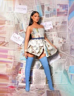 Jodie Blue Denim Seam Detail Pointed Toe Stiletto Thigh High Boots -Boots Store 24 fd91596e a837 4c56 b643 4259b874f262