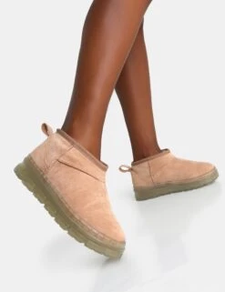 Bambi Beige Faux Suede Ultra Mini Ankle Boots -Boots Store 3 5148cdbf c6e4 4ffe 934c 9fb18b4efb25