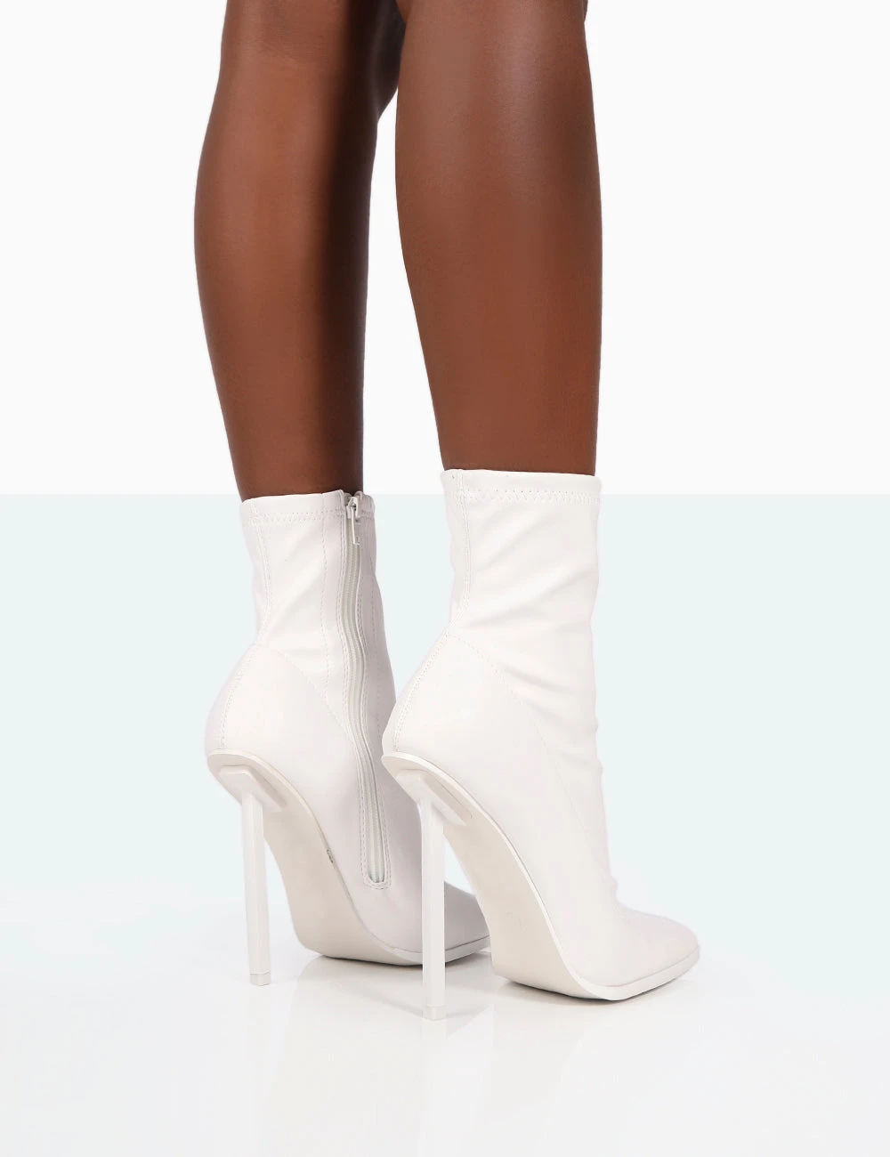 Pippa White Sock High Heeled Ankle Boots 4 Pippa White Sock High Heeled Ankle Boots - Image 4