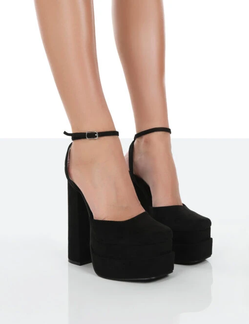 Moonchild Wide Fit Black Faux Suede Closed Toe Statement Platform Block Heels 6 Moonchild Wide Fit Black Faux Suede Closed Toe Statement Platform Block Heels -Boots Store 771A0351