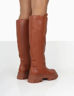 Genius Tabacco Tan Pu Knee High Chunky Sole Boots 7 Genius Tabacco Tan Pu Knee High Chunky Sole Boots -Boots Store 771A1109 2bd9a0e6 5443 4261 88c0 a296b825dcd2