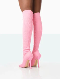 Bubbles Pink Knitted Wide Fit Square Toe Over The Knee Stiletto Boots 6 Bubbles Pink Knitted Wide Fit Square Toe Over The Knee Stiletto Boots -Boots Store 771A1537 bacfae3f 16ce 4e48 b245 8d5ca22fe5f0