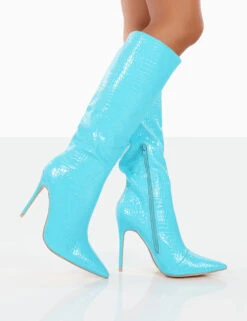 Horizon Wide Fit Blue Patent Knee High Boots 6 Horizon Wide Fit Blue Patent Knee High Boots -Boots Store 771A3462