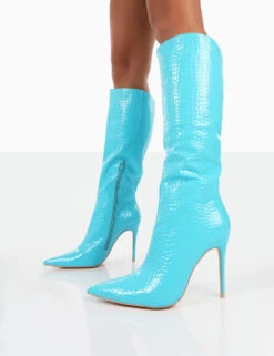 Horizon Wide Fit Blue Patent Knee High Boots 7 Horizon Wide Fit Blue Patent Knee High Boots -Boots Store 771A3467