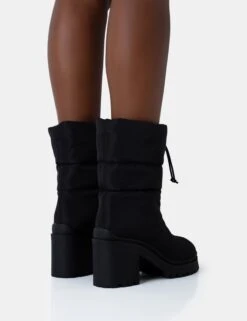 Vine Black Nylon Padded Toggle Ankle Boots 7 Vine Black Nylon Padded Toggle Ankle Boots -Boots Store 771A4796