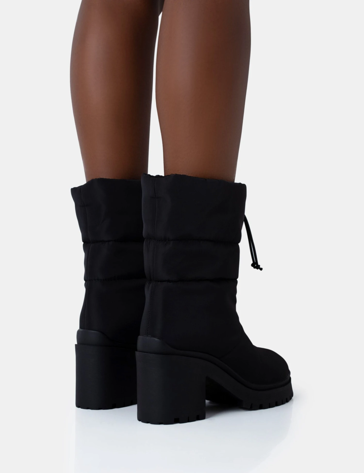 Vine Black Nylon Padded Toggle Ankle Boots 4 Vine Black Nylon Padded Toggle Ankle Boots - Image 4