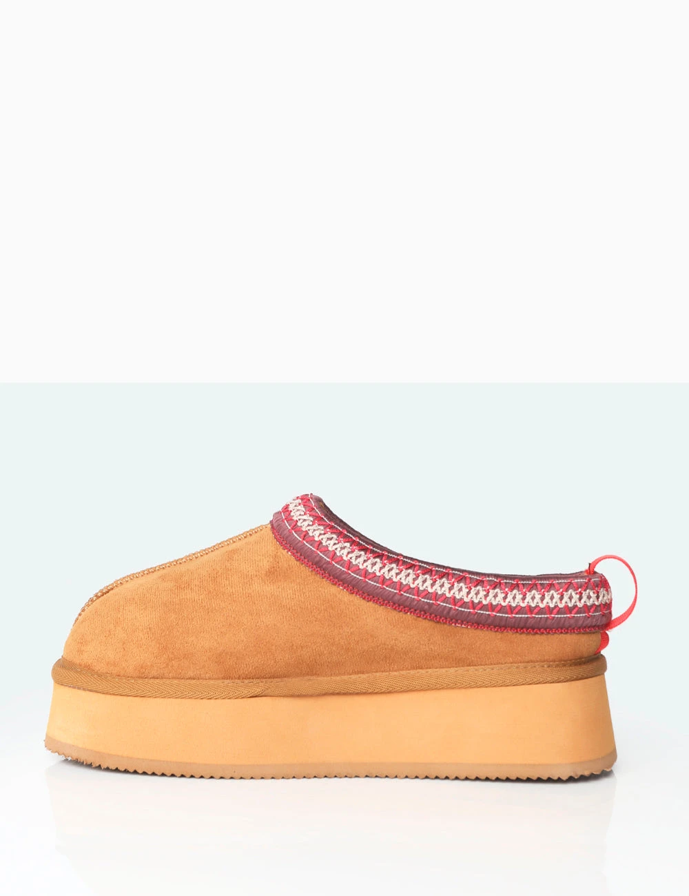 Vixon Chestnut Brown Faux Suede Embroidered Slipper Platform Boots 3 Vixon Chestnut Brown Faux Suede Embroidered Slipper Platform Boots - Image 3