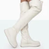Erica Bone Pu Chunky Platform Sole Over The Knee Boots