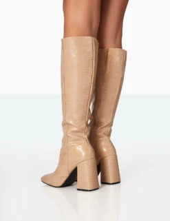 Apology Nude Patent Croc Knee High Block Heel Boots -Boots Store 771A7028 141b3338 ba6e 4398 805a 487e9e179972
