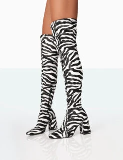 Meridian Zebra Grain PU Block Heel Over The Knee High Boots -Boots Store 771A7060 c9627d80 ff6e 47e7 aa1f 04e425eb7360