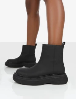 Caia Black Platform Chunky Sole Ankle Boot -Boots Store 8 49a0fff8 bdc3 4cf2 93b7 ea360efbc2cc