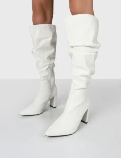 Mine Wide Fit White PU Knee High Boots 9 Mine Wide Fit White PU Knee High Boots -Boots Store MINEWFWHITEDETAIL 4cfa8696 b9c0 4d00 98dd fb3a0555eb98