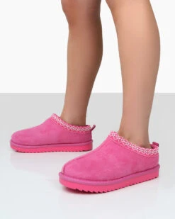 Tamsin Pink Faux Suede Embroidered Slipper Boots -Boots Store PDECOMTEMPLATE2copy bac076b8 14c5 4c20 b574 1930e84d3c27