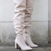 Theirs Taupe Wide Fit PU Over The Knee Boots