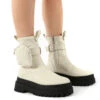 Thought Bone Pu Wide Fit Pocket Chunky Sole Ankle Boot