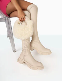 Junya Bone Pu Over The Knee Chunky Sole Boots -Boots Store c2 2ccdbca2 7198 4b92 8b70 ed1fc310aebb