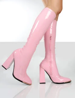 Caryn Pink Patent Knee High Heeled Boots -Boots Store d00cd8f227fea58cadbbfb29d46a92e0 ad6af236 16c9 4526 a1e9 d912fa79ec89