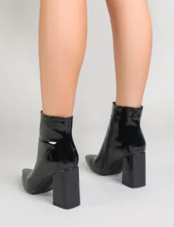 Empire Pointed Toe Ankle Boots In Black Patent -Boots Store empire blk pat0004 1