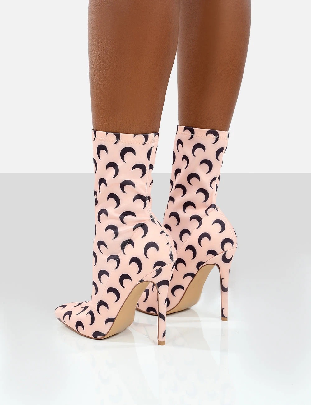 Saturn Return Pink Pointed Toe Stiletto Printed Sock Boots 2 Saturn Return Pink Pointed Toe Stiletto Printed Sock Boots - Image 2