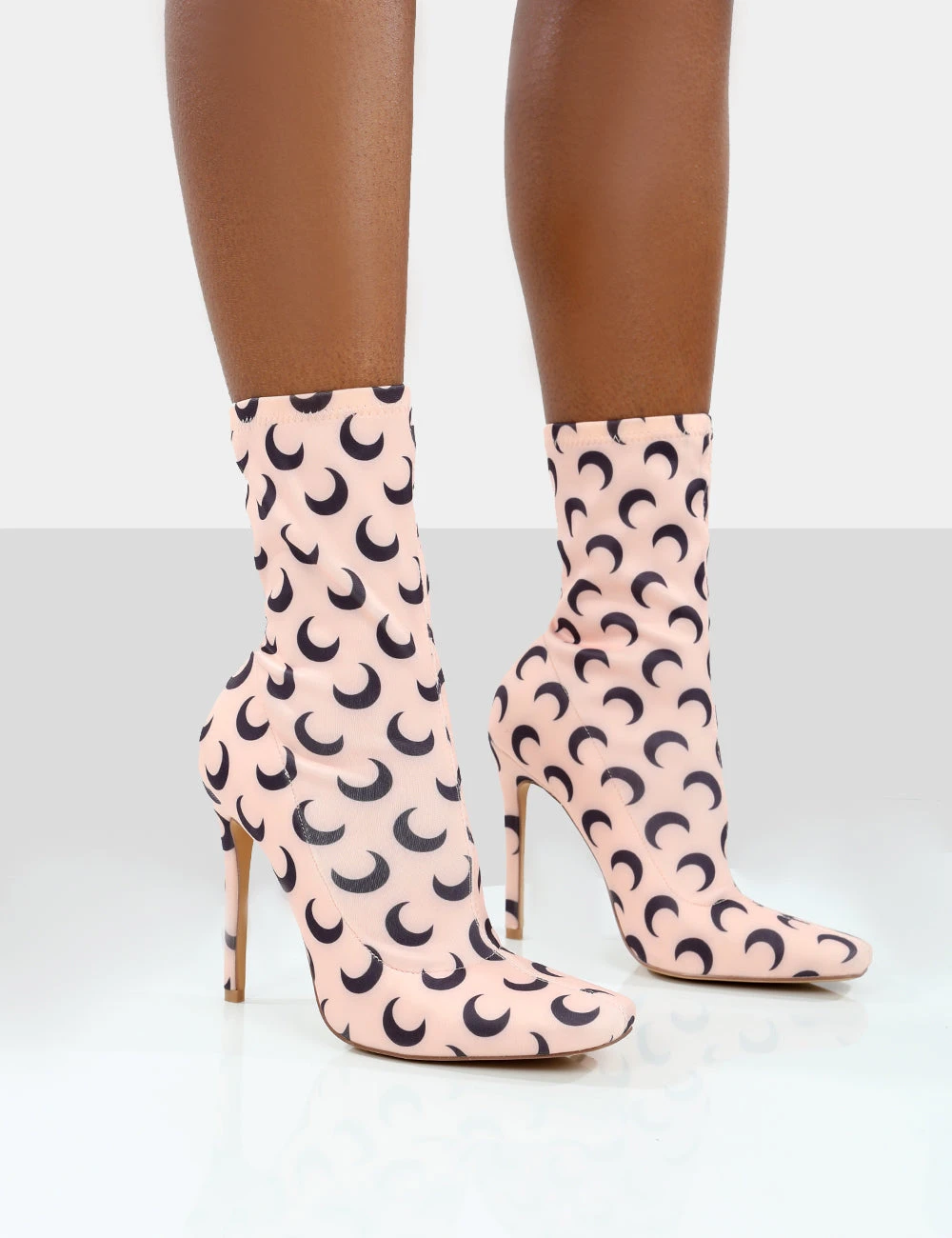 Saturn Return Pink Pointed Toe Stiletto Printed Sock Boots 1 Saturn Return Pink Pointed Toe Stiletto Printed Sock Boots